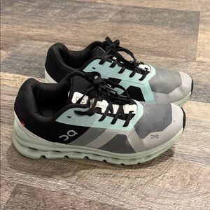 On Running Black and Light Blue Sneakers